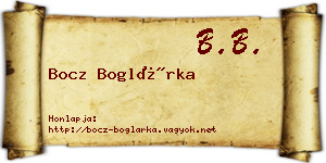 Bocz Boglárka névjegykártya